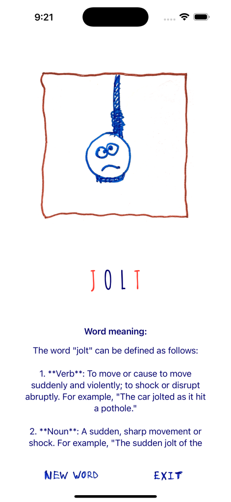 Educational Hangman Lost Single-player game